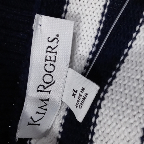 NWT Nautical sweater navy blue and white long sleeve side button XL - Picture 12 of 13